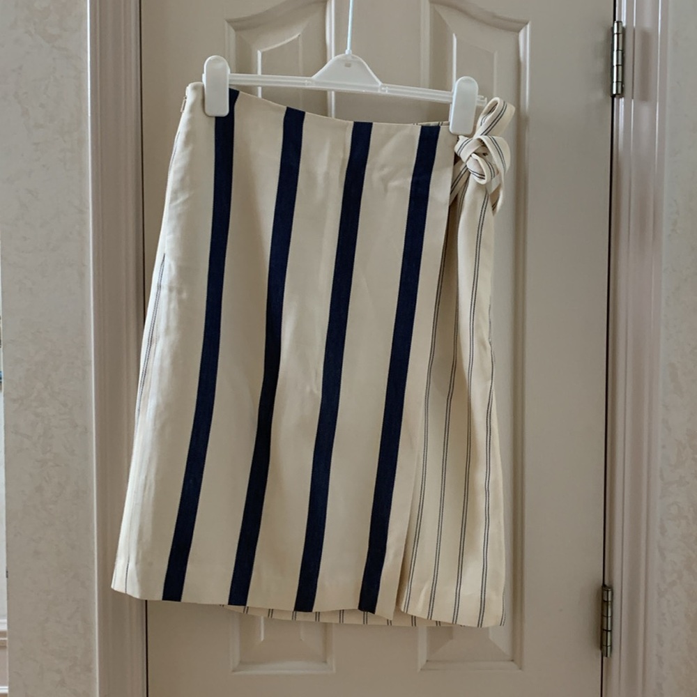 Jason Wu Cream and Black Striped Pencil Skirt